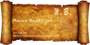 Macsa Bojána névjegykártya